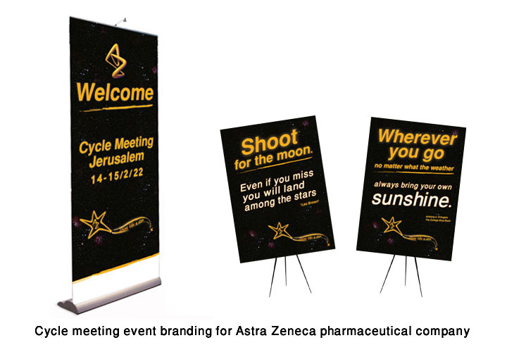 Cycle meeting event branding for Astra Zeneca pharmaceutical company